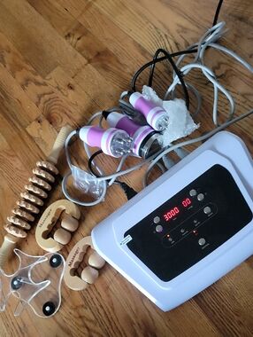 3-in-1 Ultrasonic 40K Cavitation RF Body Shaping Machine - White & Purple